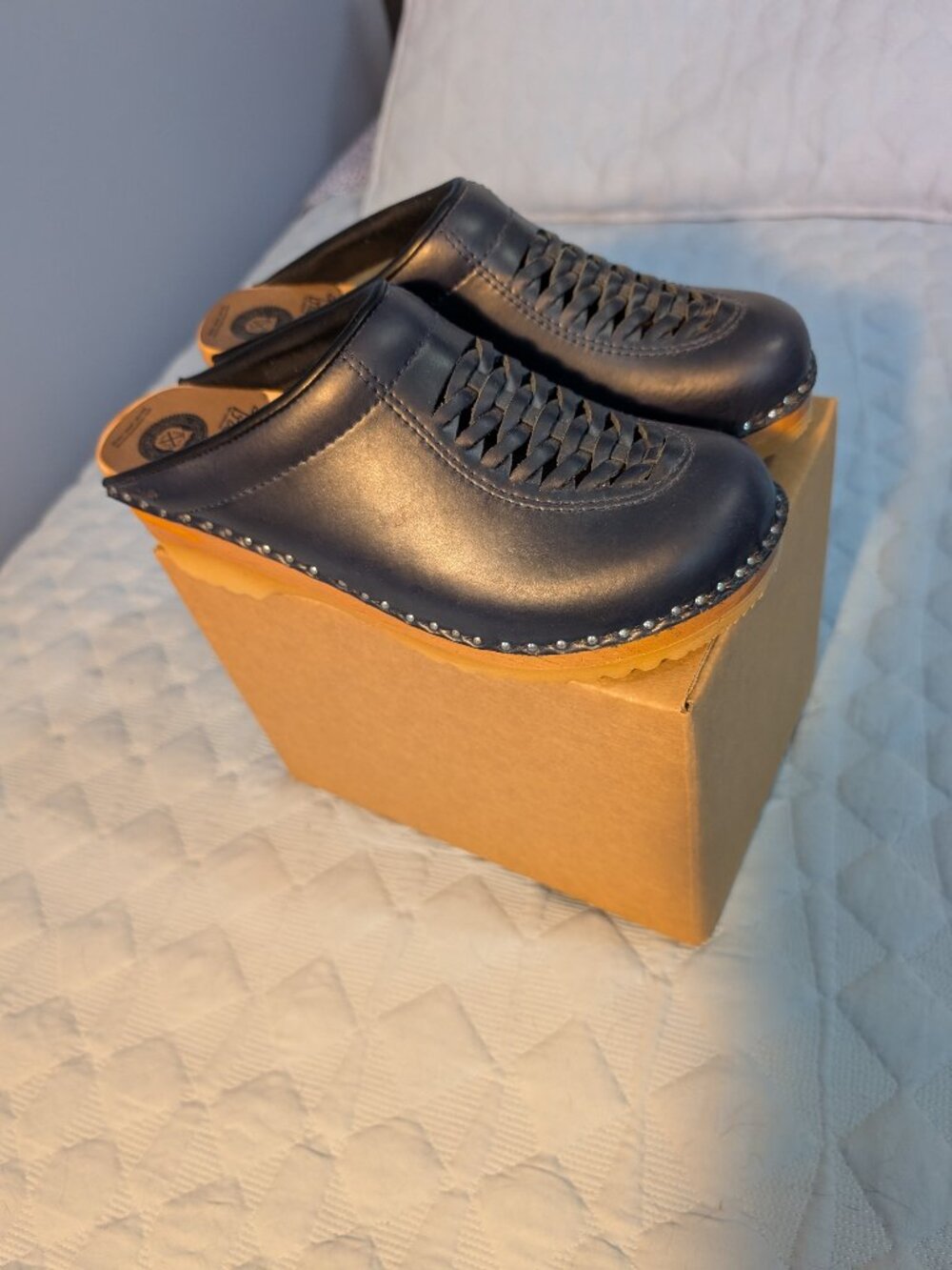 Troentorp Dark Blue Swedish Clogs 40 NWOB
